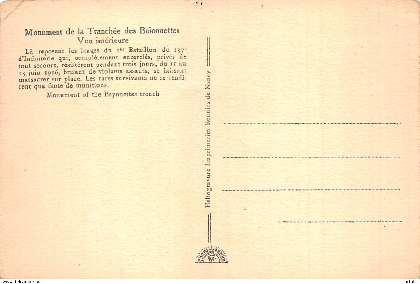 55-LA TRANCHEE DES BAIONNETTES-N° 4429-B/0323 - Autres & Non Classés