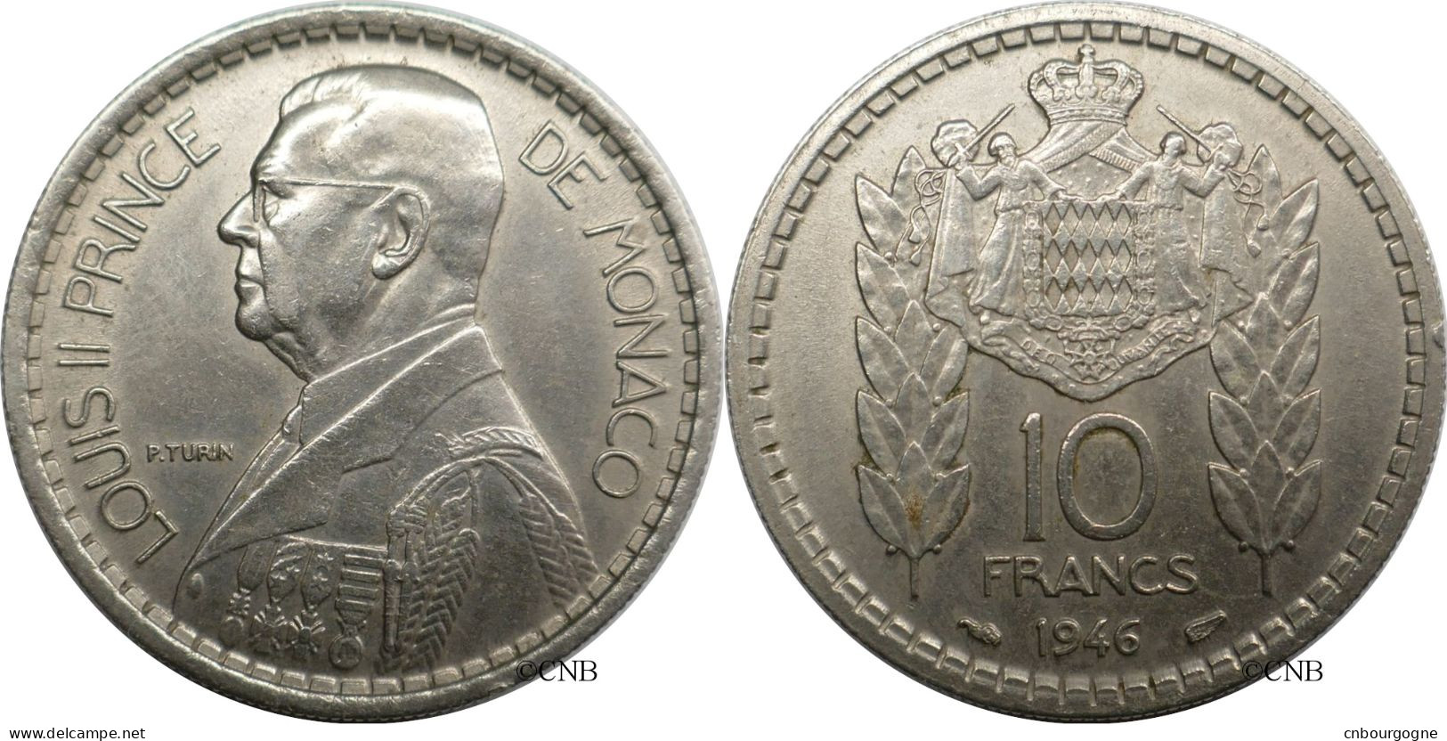 Monaco - Principauté - Louis II - 10 Francs 1946 - TTB+/AU50 Nettoyée - Mon6559 - 1922-1949 Louis II.