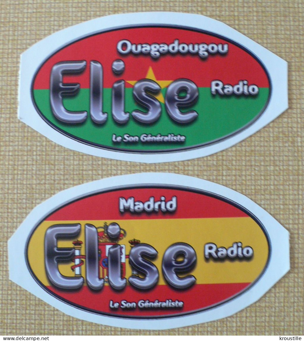 THEME RADIO : LOT DE 8 AUTOCOLLANTS ELISE FM - TOUS DIFFERENTS - Stickers