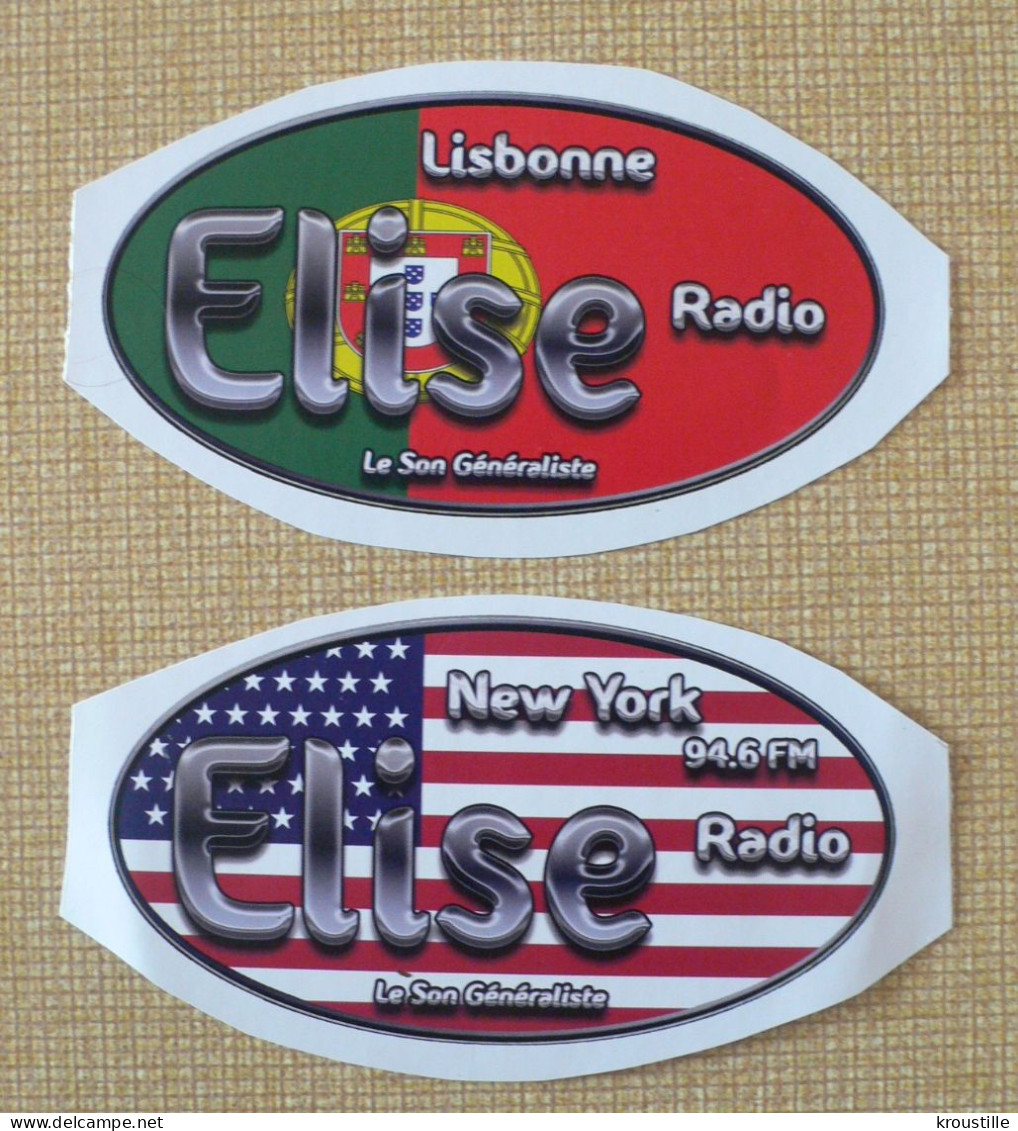 THEME RADIO : LOT DE 8 AUTOCOLLANTS ELISE FM - TOUS DIFFERENTS - Stickers