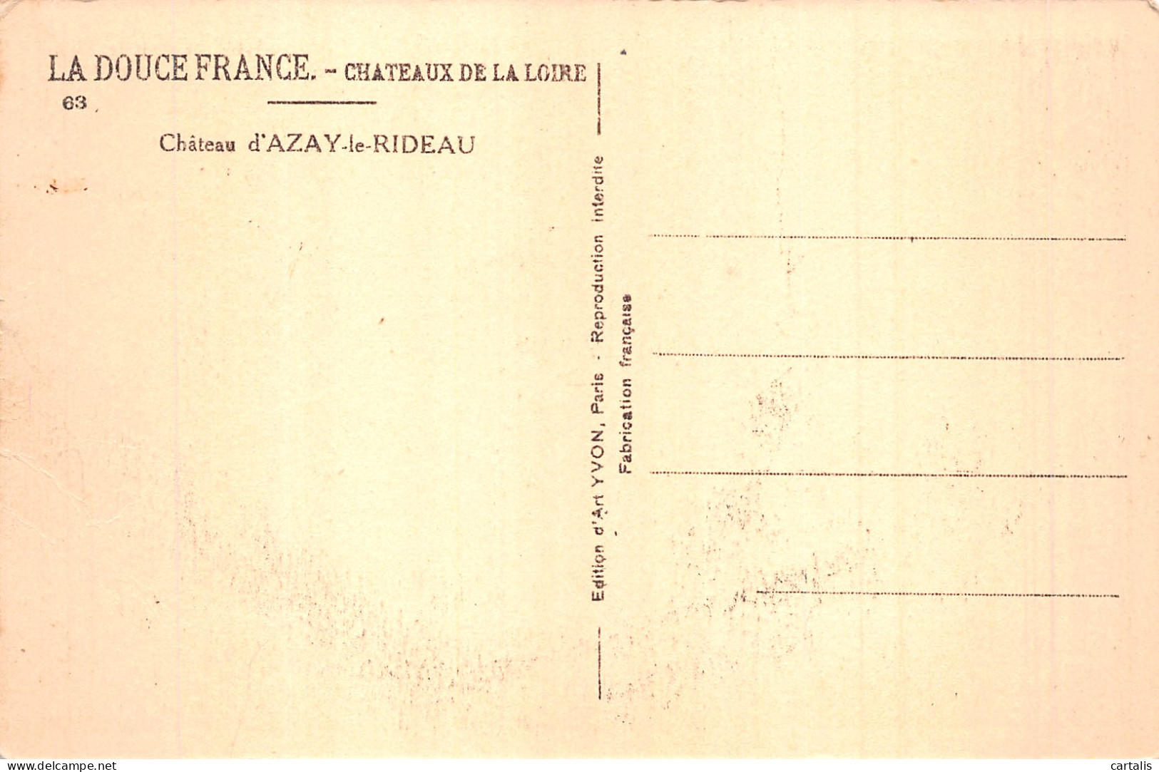 37-CHATEAU D AZAY LE RIDEAU-N° 4430-D/0147 - Autres & Non Classés