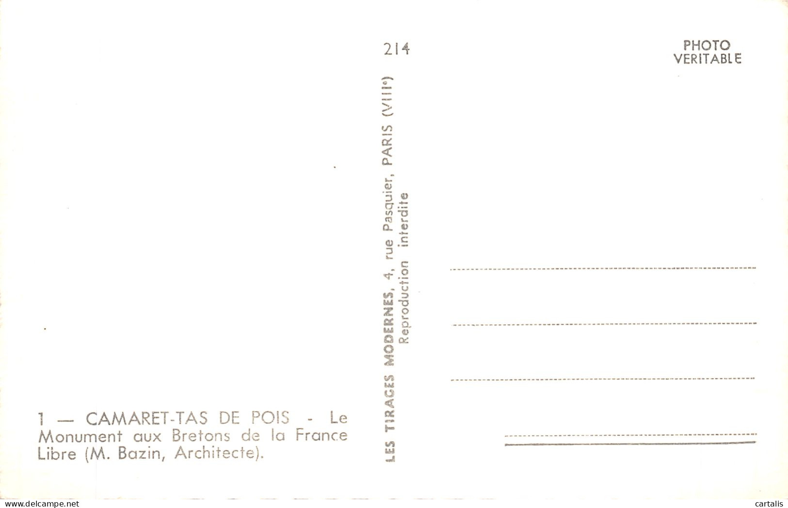 29-CAMARET TAS DE POIS-N° 4430-H/0095 - Camaret-sur-Mer