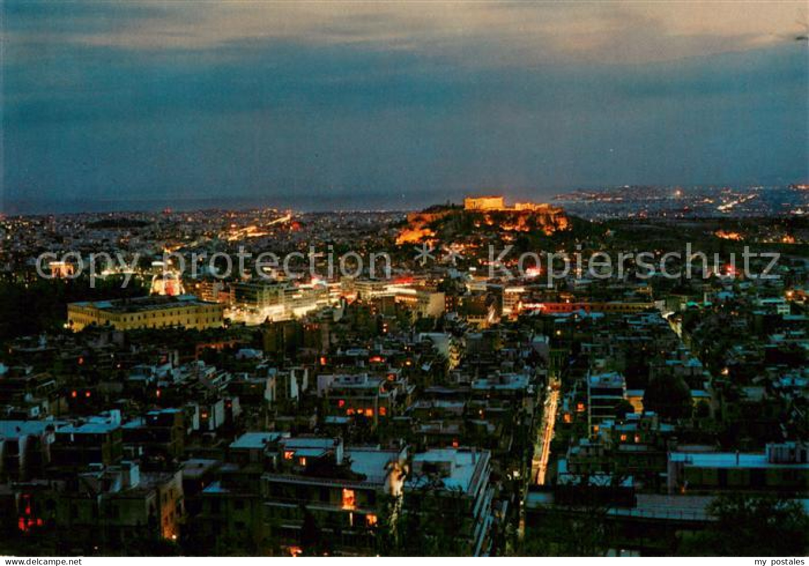 73725605 Athen Griechenland Ausblick In Der Nacht Mit Akropolis Athen Griechenla - Griechenland
