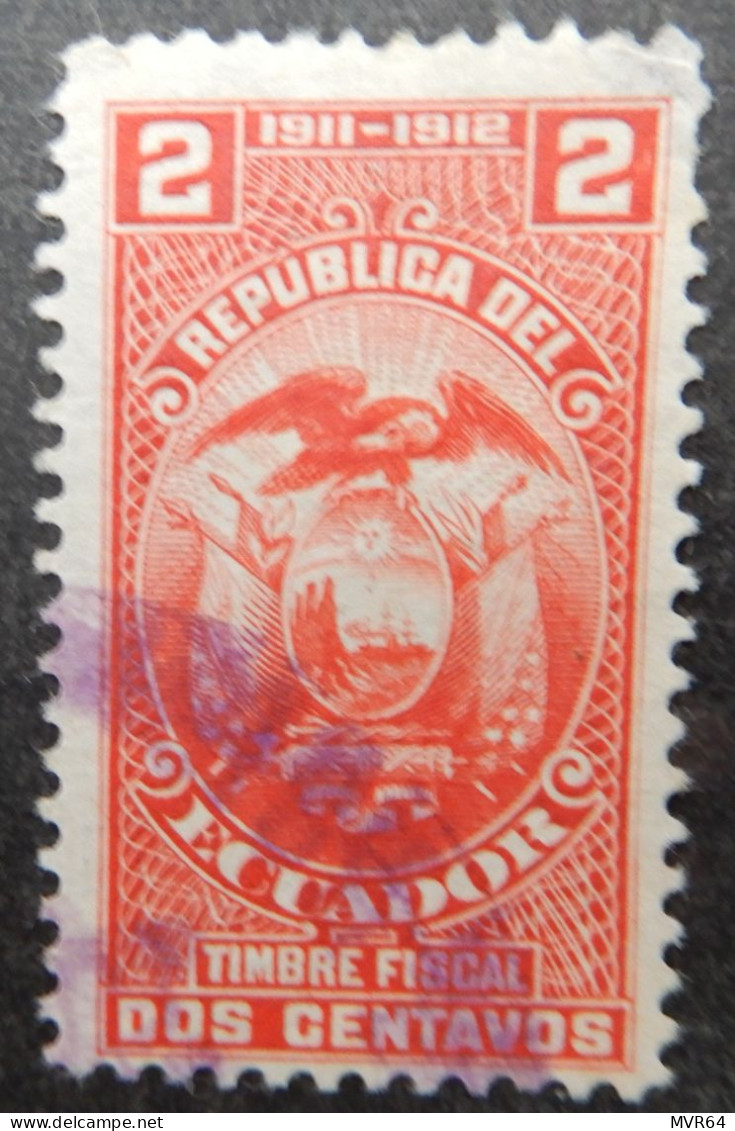 Ecuador 1911 1912 (1) Coat Of Arms Fiscal Stamp - Ecuador