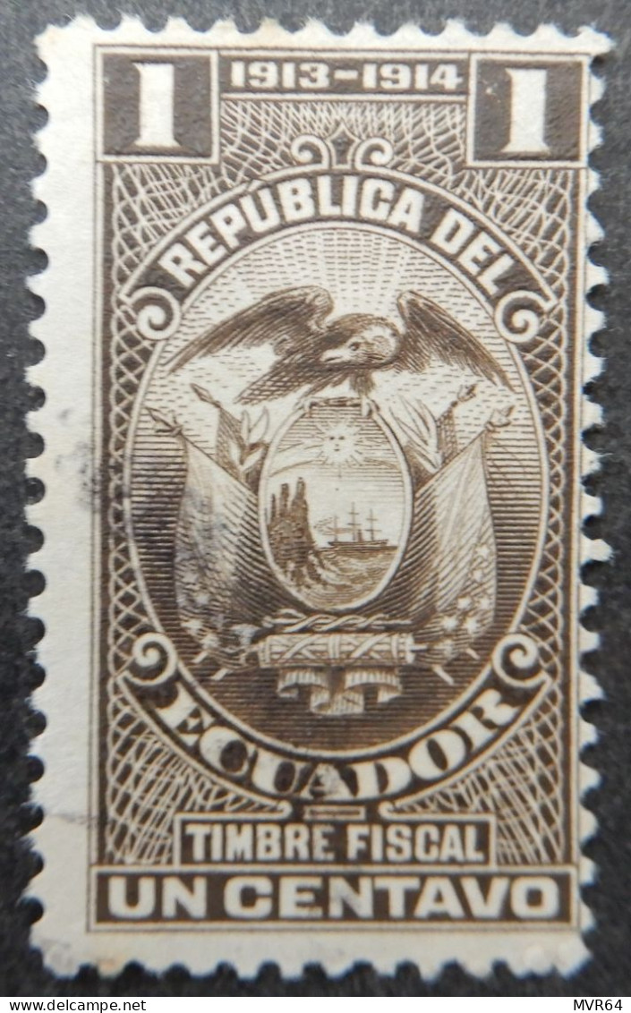 Ecuador 1913 1914 (1) Coat Of Arms Fiscal Stamp - Ecuador