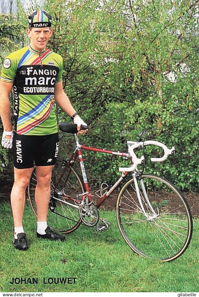 Vélo Coureur Cycliste  Belge Johan Louwet - Team Fangio Marc  - Cycling - Cyclisme - Ciclismo - Wielrennen - Signée - Cyclisme