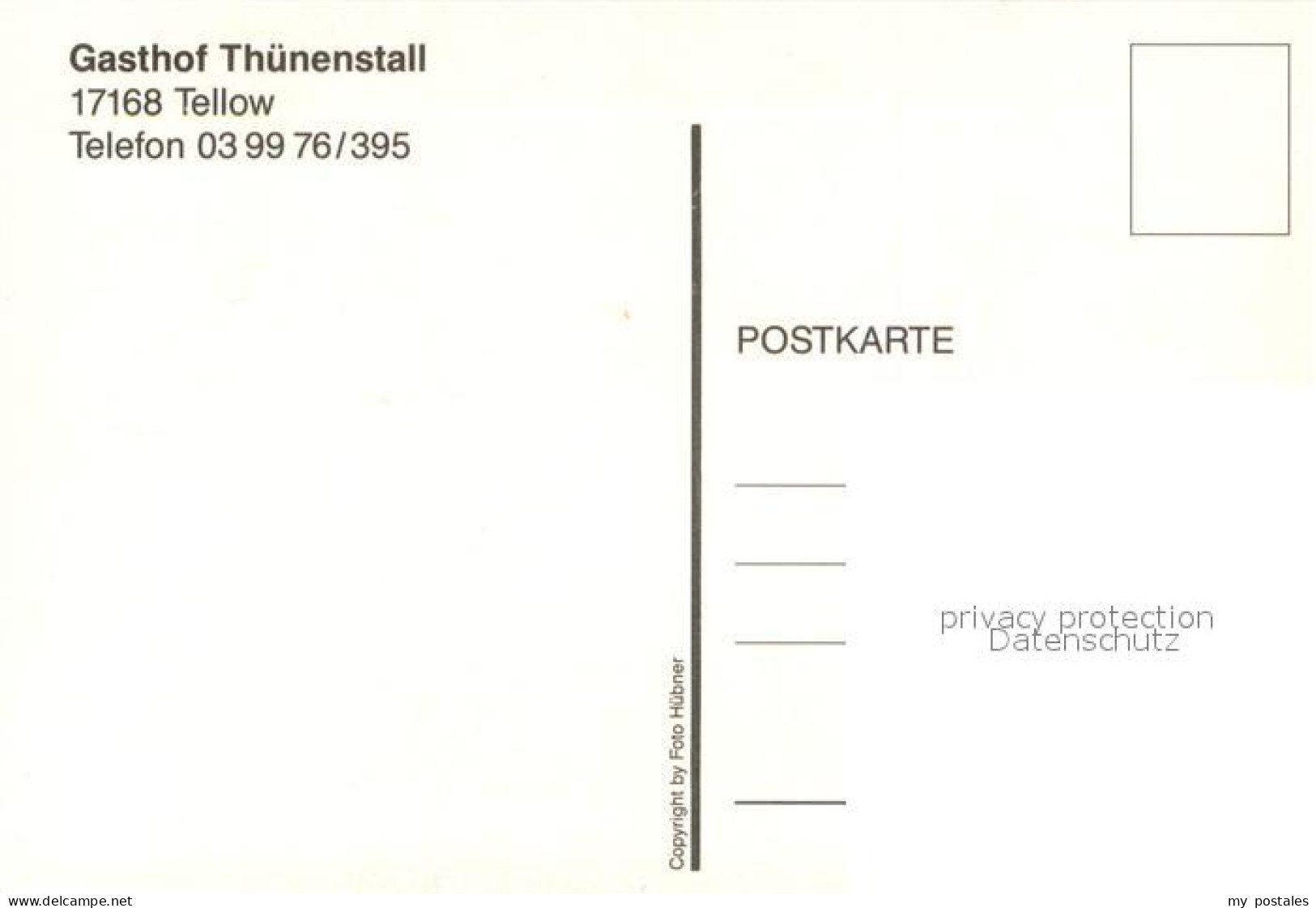 73725412 Tellow Gasthof Thuenenstall Tellow - Altri & Non Classificati