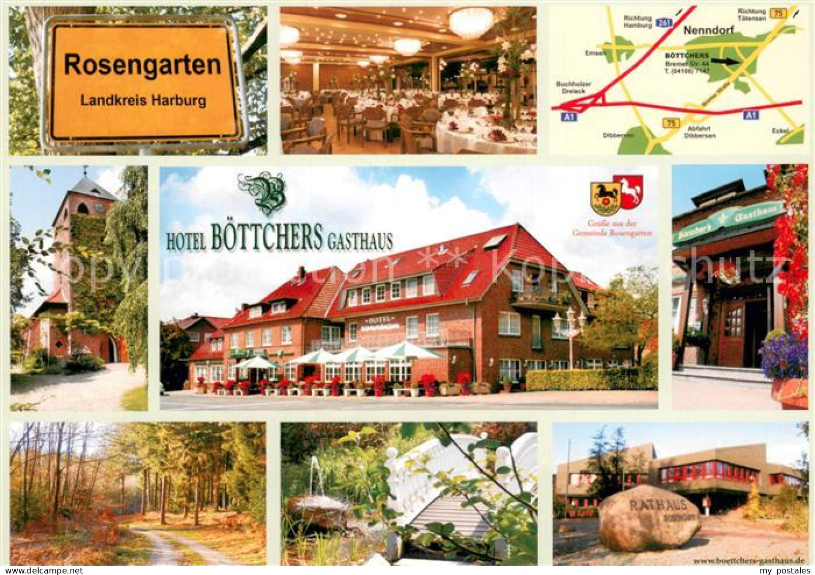 73725384 Rosengarten Harburg Hotel Boettchers Gasthaus Gastraum Eingang Rathaus  - Other & Unclassified