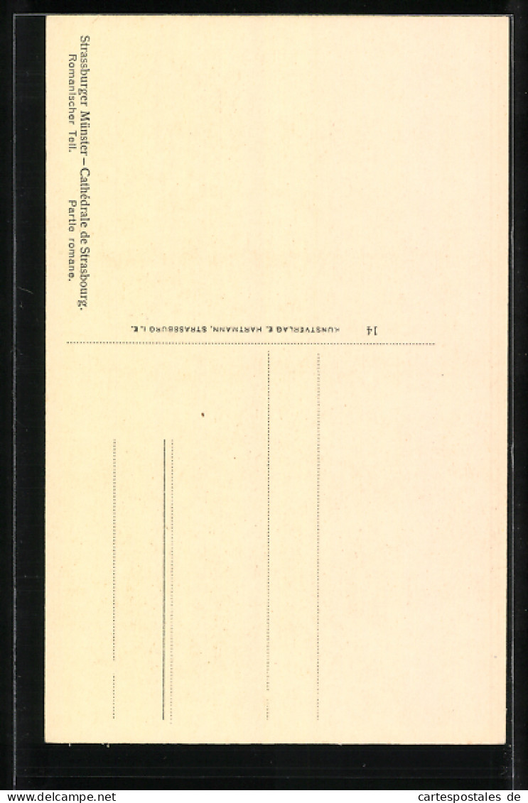 AK Strassburg, Münster, Romanischer Teil  - Sonstige & Ohne Zuordnung