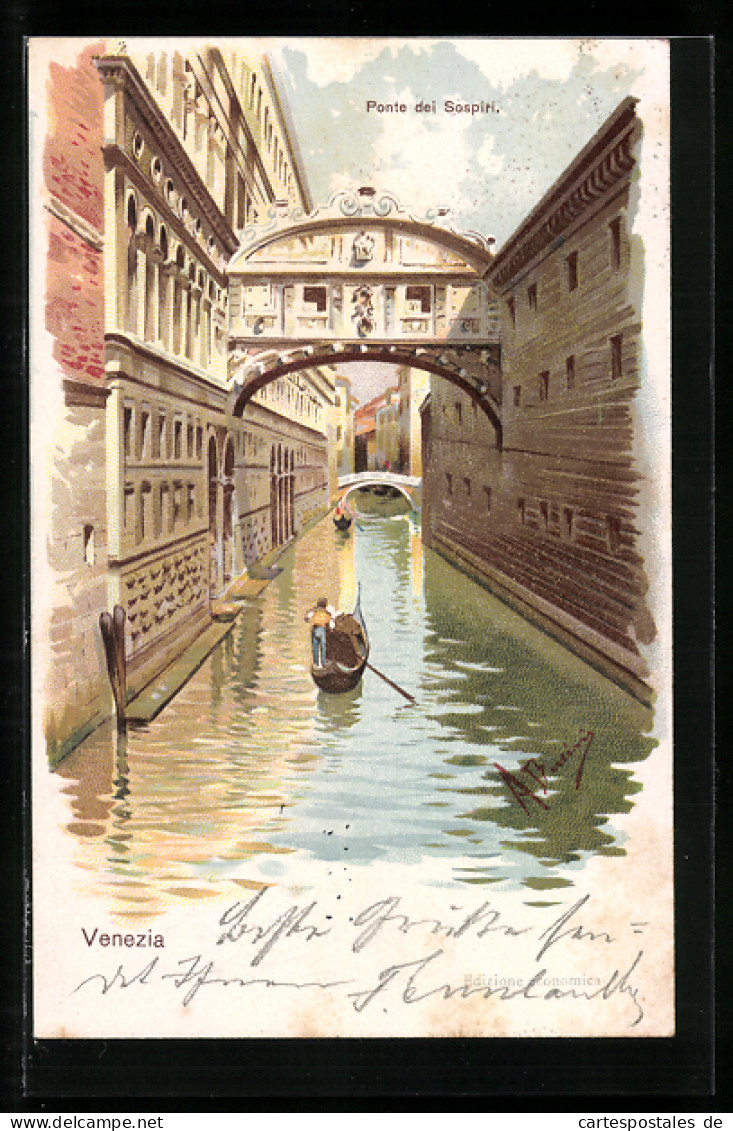 Lithographie Venezia, Ponte Dei Sospiri  - Venezia