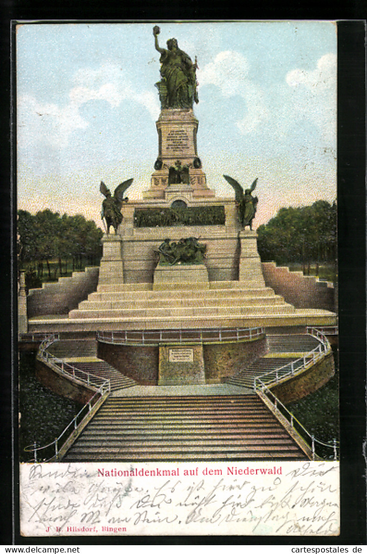 AK Niederwald, Nationaldenkmal In Totalansicht  - Autres & Non Classés