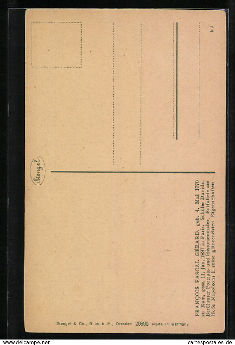 Künstler-AK Stengel & Co. Nr.29895: Bildnis Der Madame Récamier Von Gérard  - Sonstige & Ohne Zuordnung