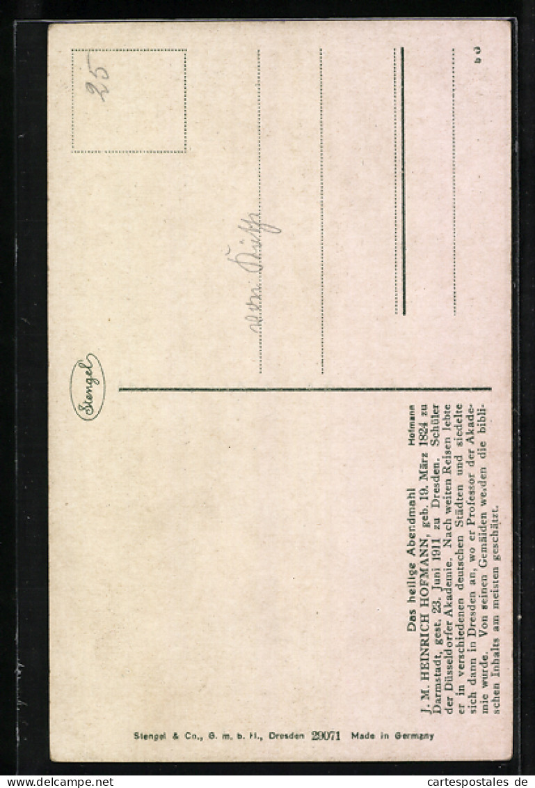 Künstler-AK Stengel & Co. Nr. 29071: Das Heilige Abendmahl Von Hofmann  - Autres & Non Classés