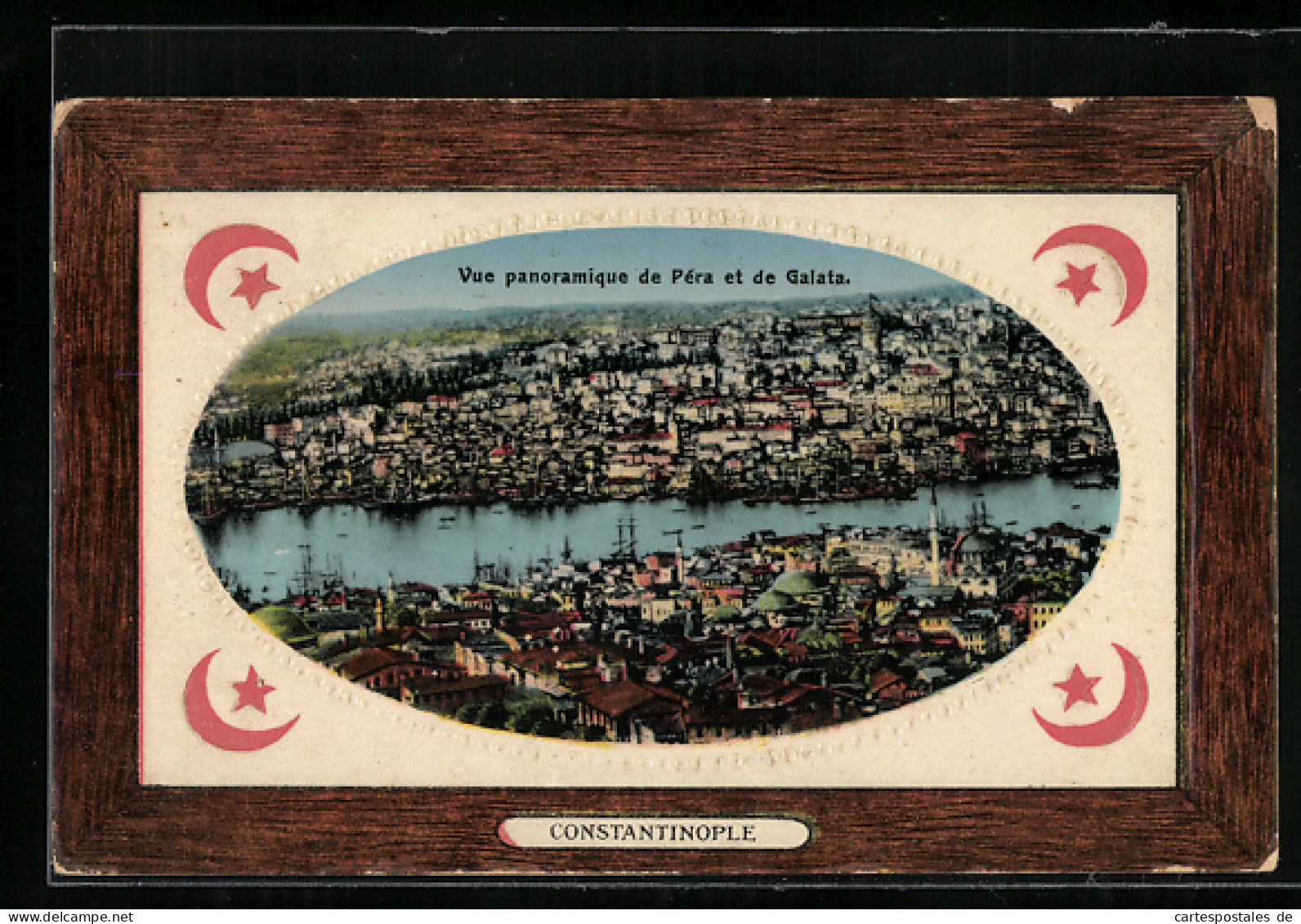 Passepartout-AK Constantinople, Vue Panoramique De Péra Et De Galata  - Türkei