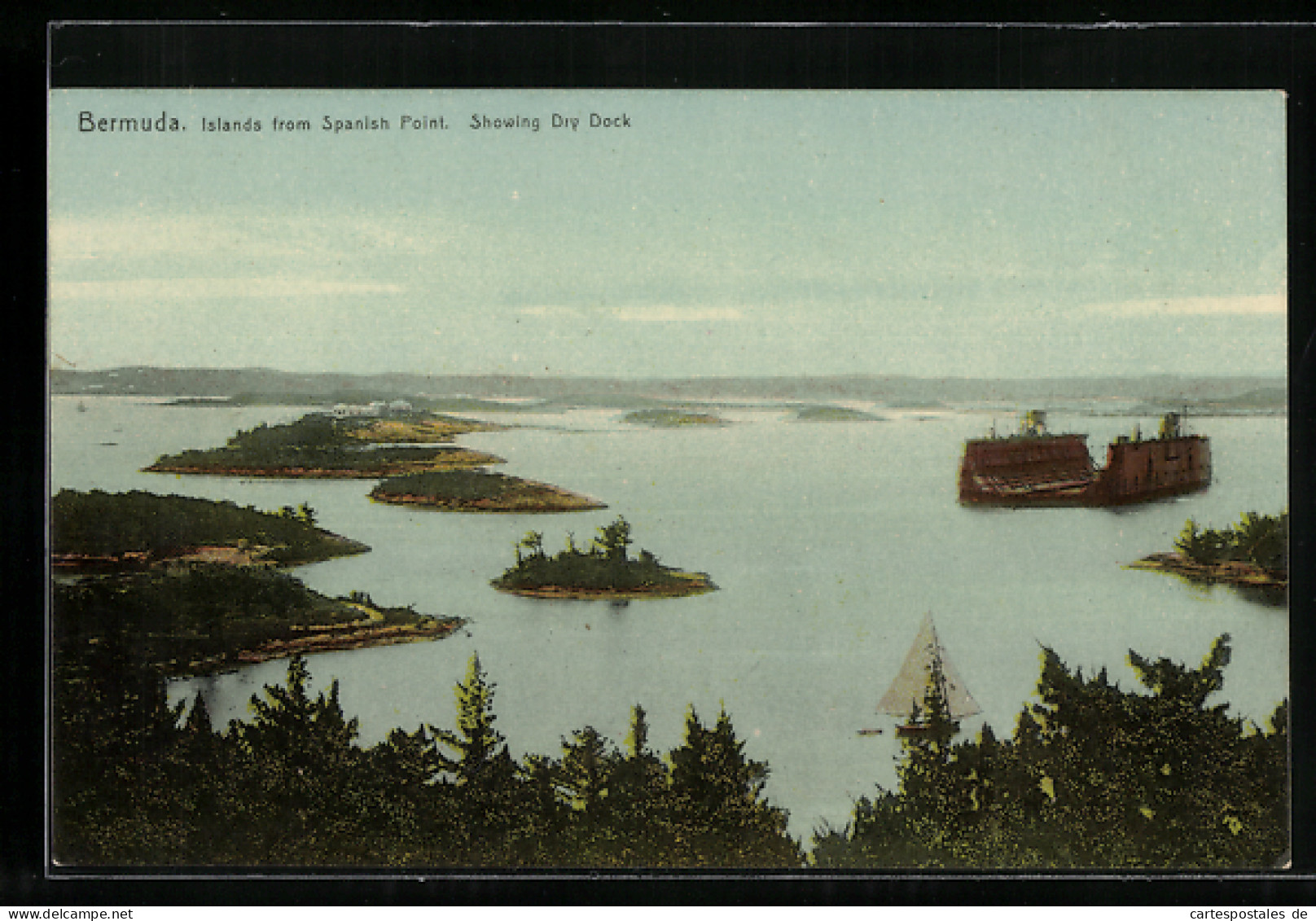 AK Bermuda, Islands From Spanish Point, Showing Dry Dock  - Bermuda