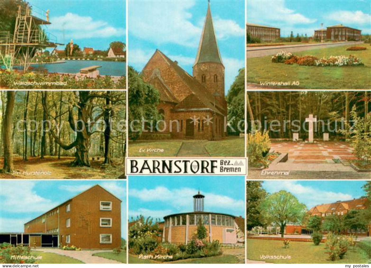 73725164 Barnstorf Diepholz Kirche Ehrenmal Waldschwimmbad Mittelschule Volkssch - Other & Unclassified