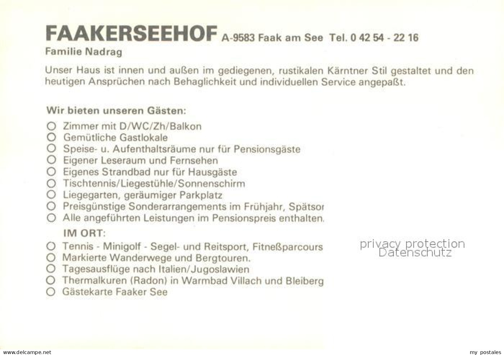 73725124 Faak Am See Finkenstein Faakerseehof Gaststube Zimmer Liegewiese Faak A - Sonstige & Ohne Zuordnung