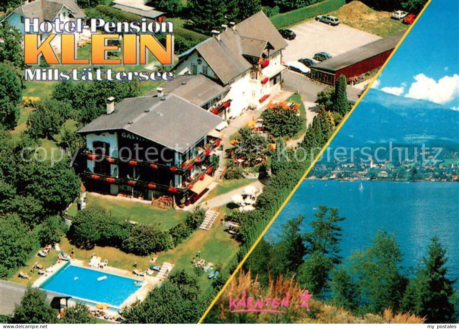 73725116 Seeboden Millstaettersee Hotel Pension Klein Fliegeraufnahme Seepartie  - Sonstige & Ohne Zuordnung