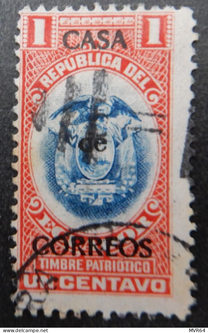 Ecuador 1920 (9) Coat Of Arms Fiscal Stamp - Ecuador