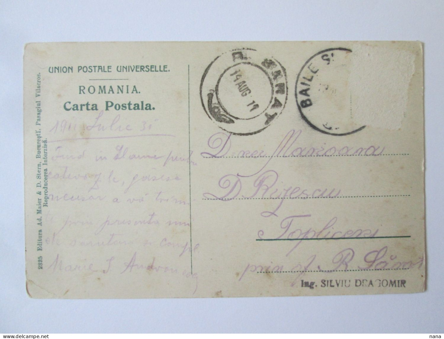 Romania-Slănic Moldova:Casino & Hotel Racovița 1911 Mailed Postcard - Rumänien