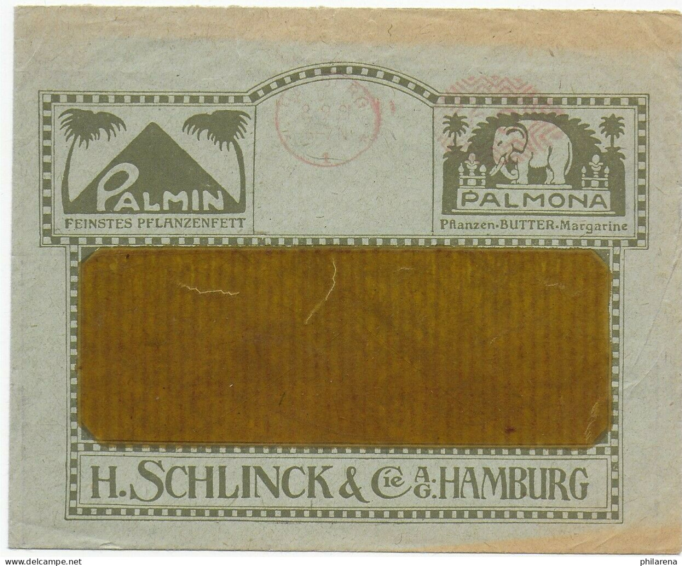 Freistempel Hamburg 1921, Pflanzenfett Werbung, Elefant - Briefe U. Dokumente