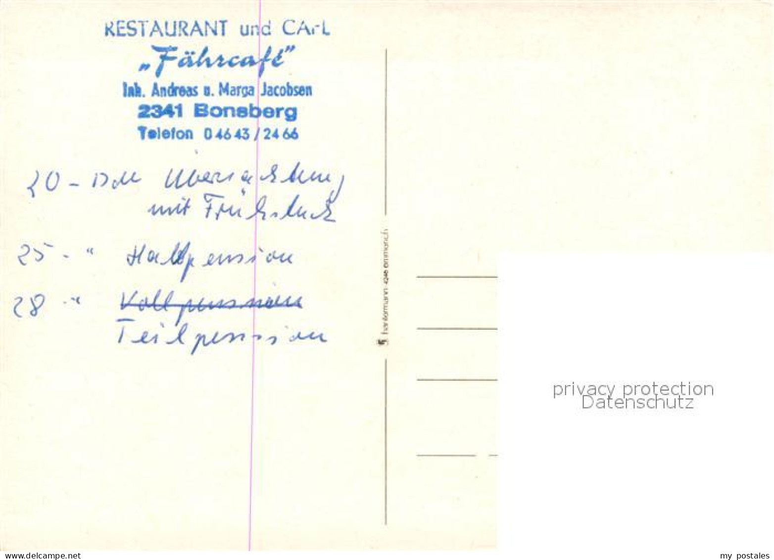 73725057 Bonsberg Gelting Hotel Restaurant Cafe Zur Faehre - Other & Unclassified