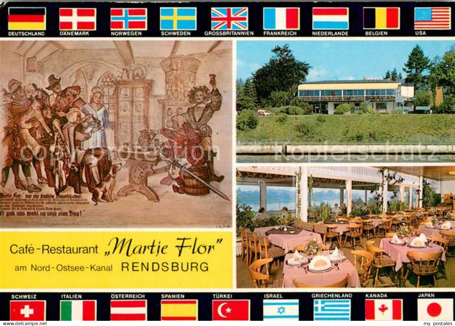 73725052 Rendsburg Cafe Restaurant Martje Flor Nationalflaggen Rendsburg - Rendsburg