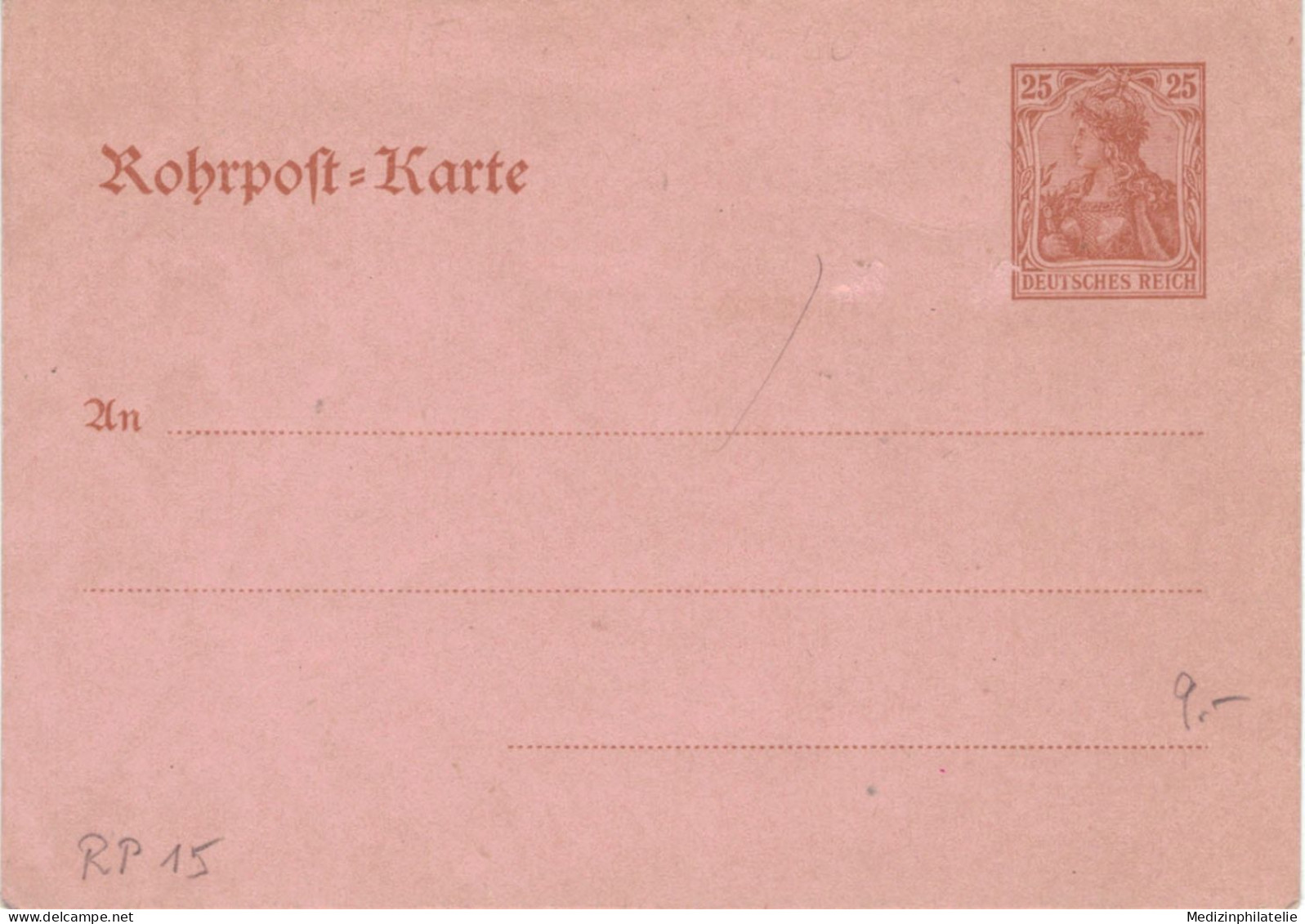 Rohrpost-Karte 25 Pf. Germania - Ungebraucht - 15 - Tarjetas