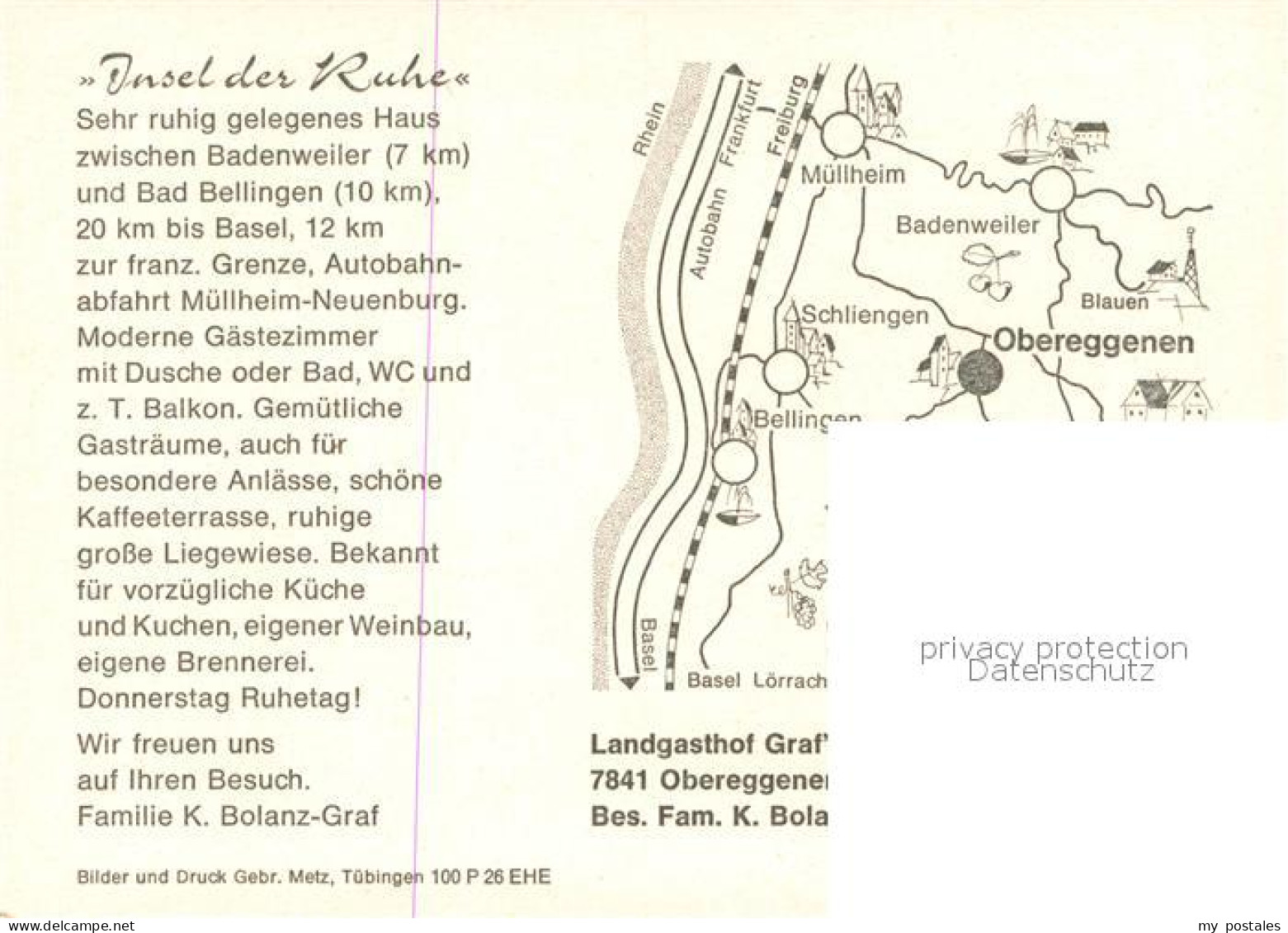 73725001 Obereggenen Landgasthof Grafs Weinstube Restaurant Landschaftspanorama  - Other & Unclassified