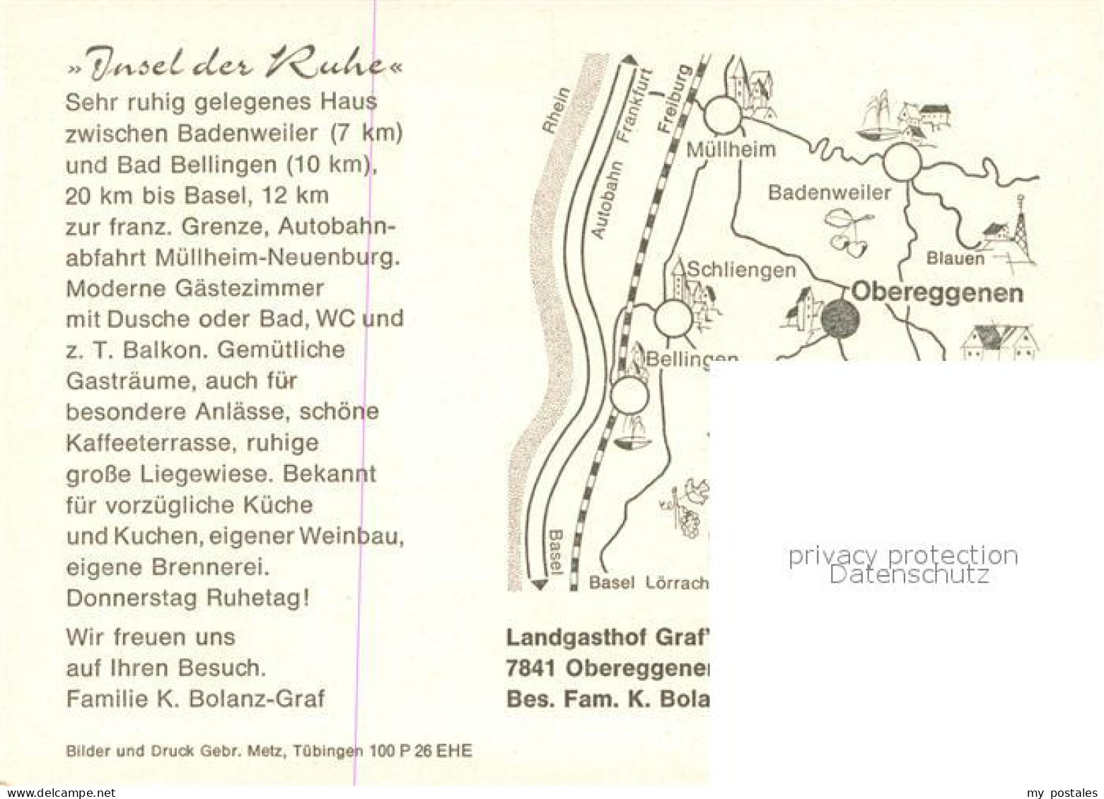 73725001 Obereggenen Landgasthof Grafs Weinstube Restaurant Landschaftspanorama  - Sonstige & Ohne Zuordnung