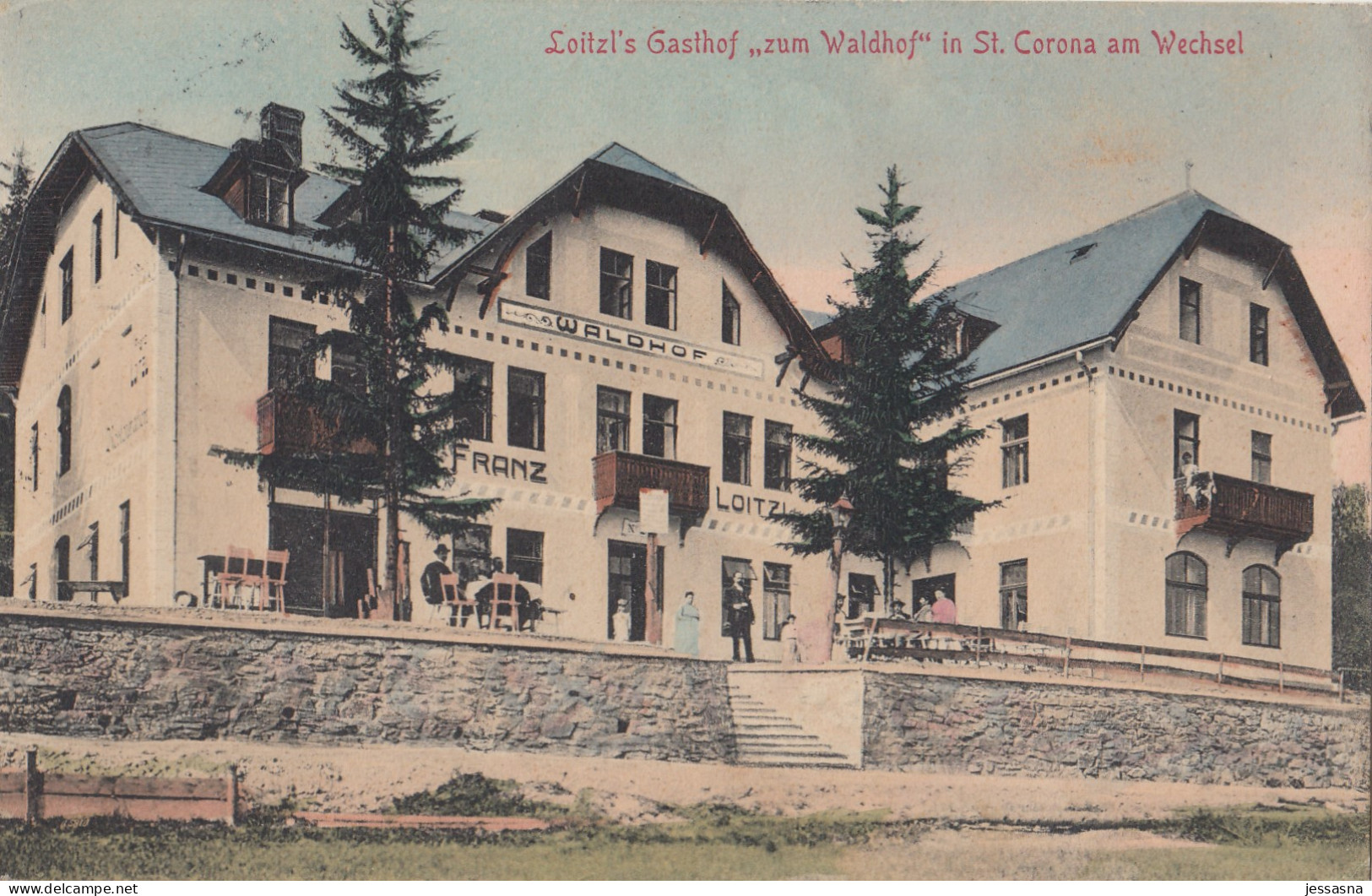 AK - (NÖ) ST. CORONA Am Wechsel - Loitzl`s Gasthof "zum Waldhof" 1911 - Wechsel