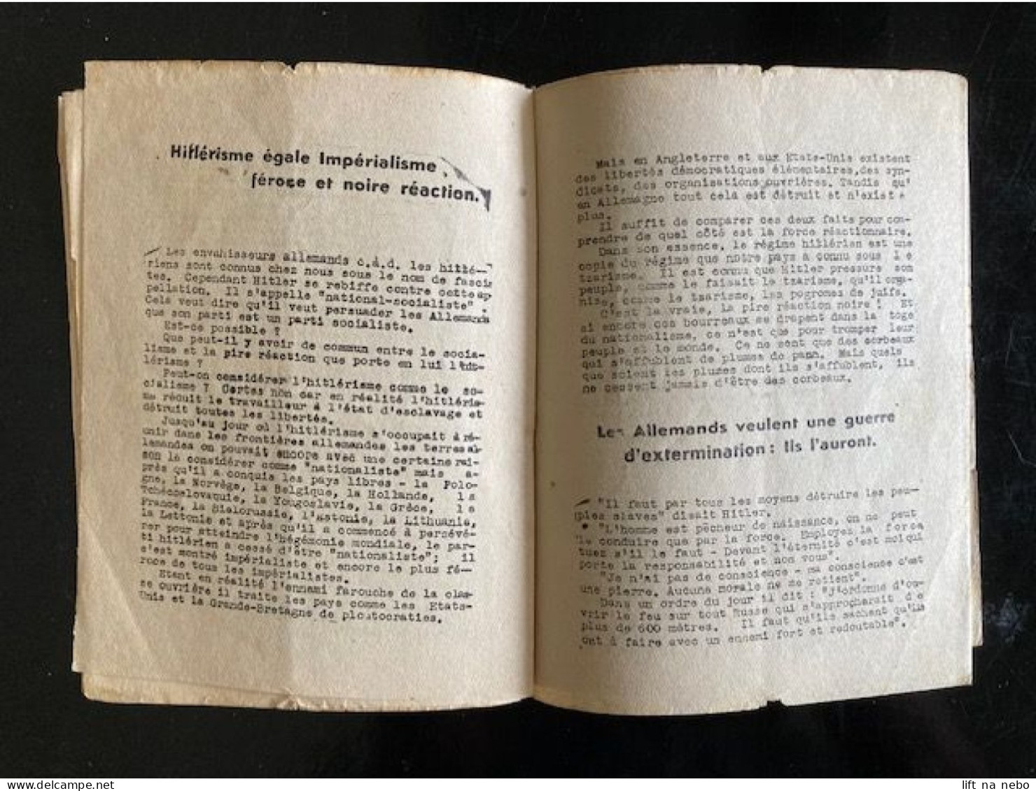 Tract Presse Clandestine Résistance Belge WWII WW2 J.Staline 'La victoire sera à nous!' brochure 16 pages