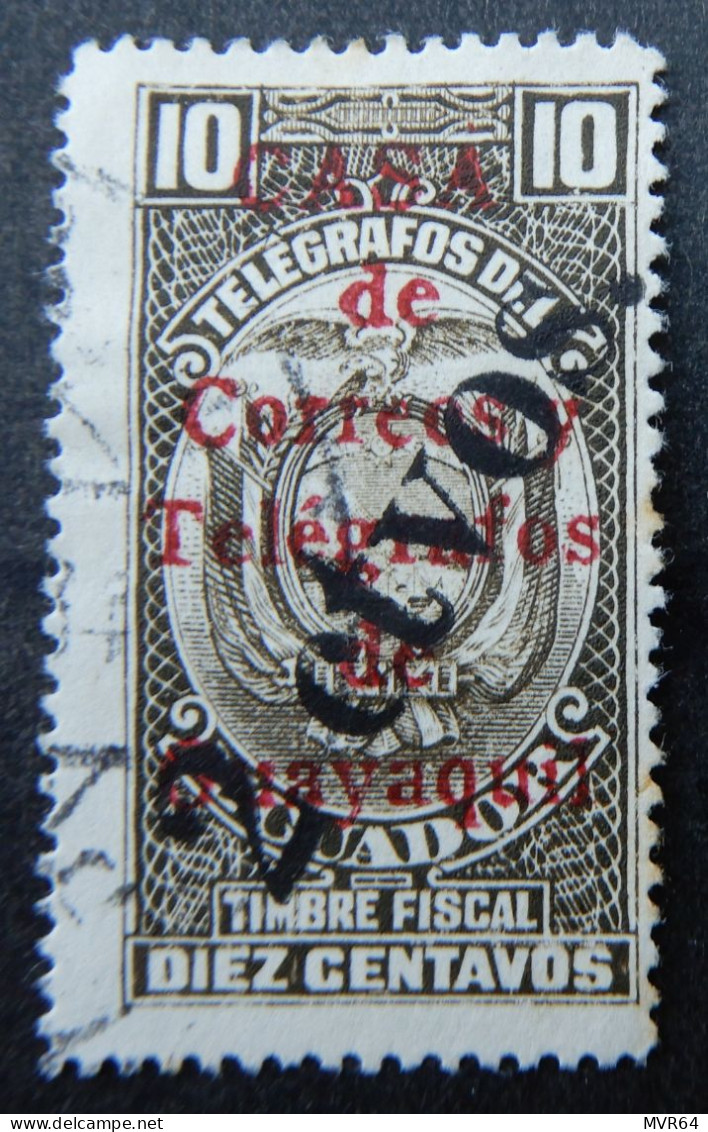 Ecuador 1933 (1a) Coat Of Arms Fiscal Stamp Overprinted - Ecuador