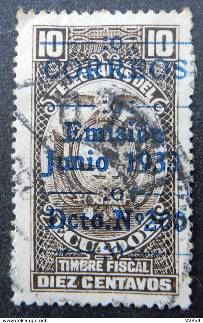 Ecuador 1933 (2) Telegraph Stamp Overprinted - Ecuador