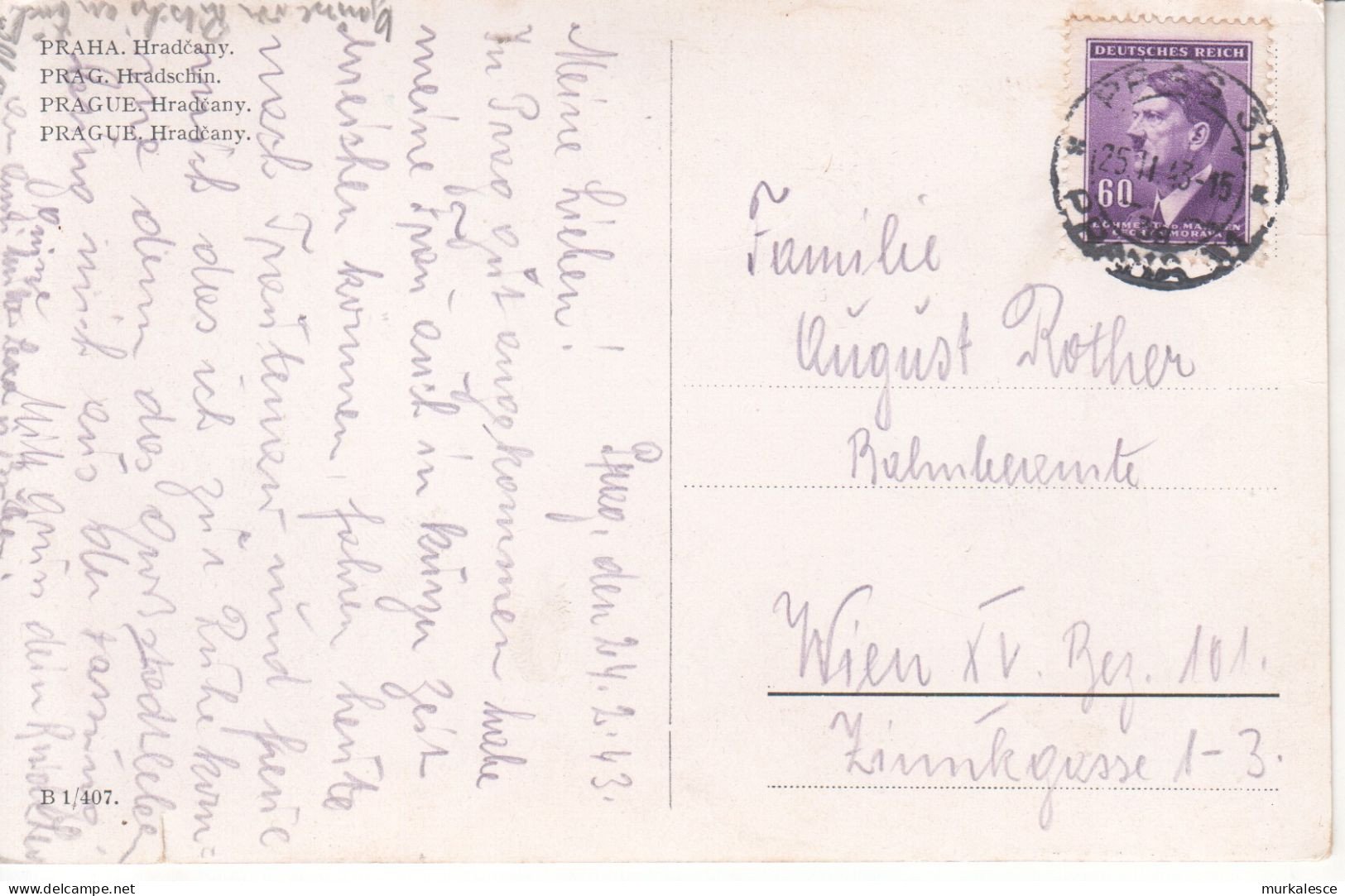 9417--AK---DEUTSCHE  POST  1943 - Tschechische Republik