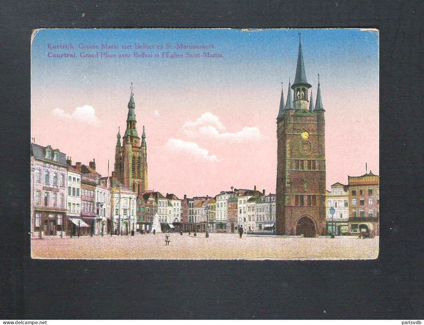 KORTRIJK - GROOTE MARKT MET BELFORT EN ST. MARTINUSKERK   (13.959) - Kortrijk