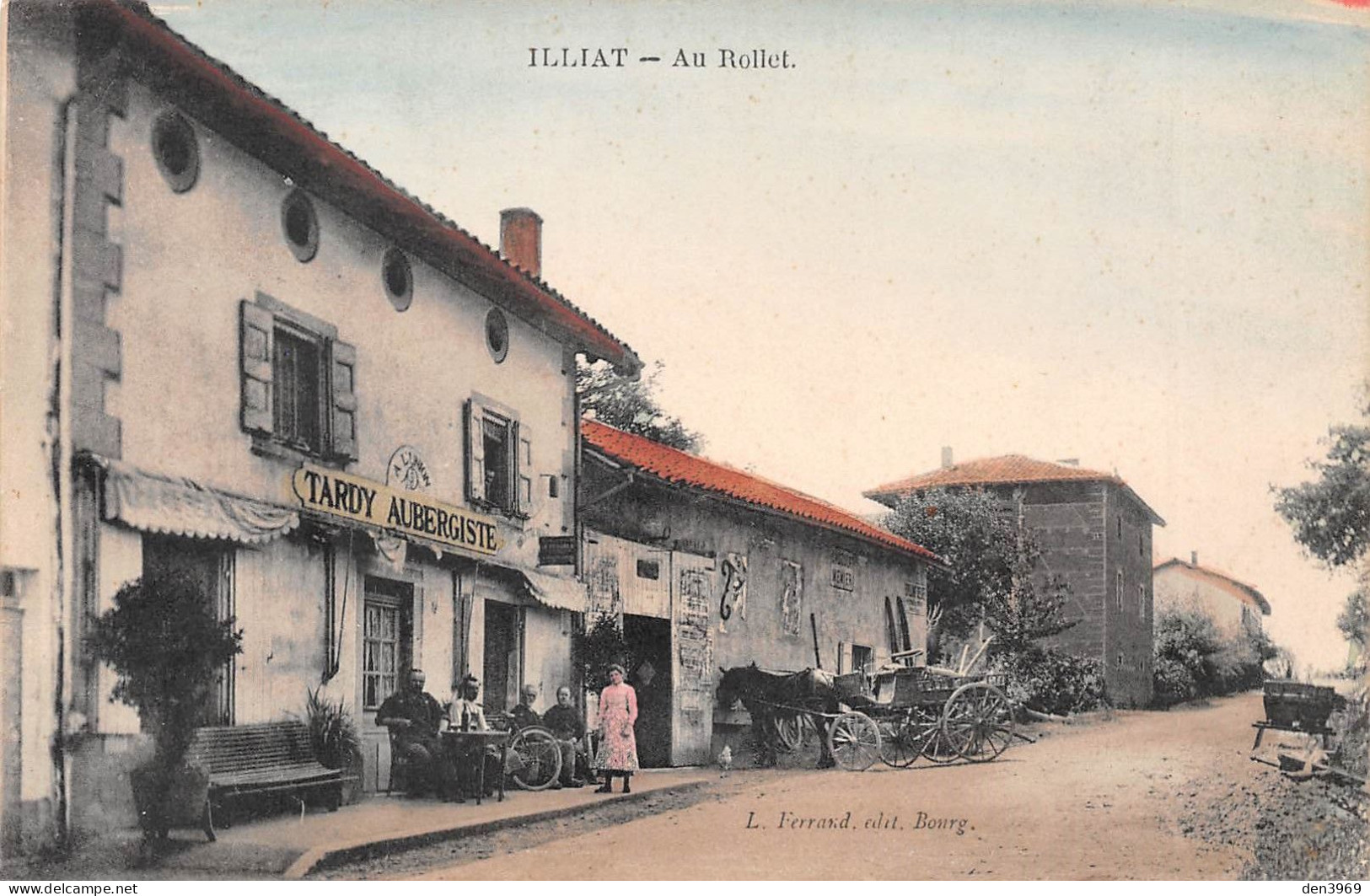 ILLIAT (Ain) - Au Rollet - Tardy Aubergiste - Restaurant, Calèche - Tirage Couleurs - Zonder Classificatie