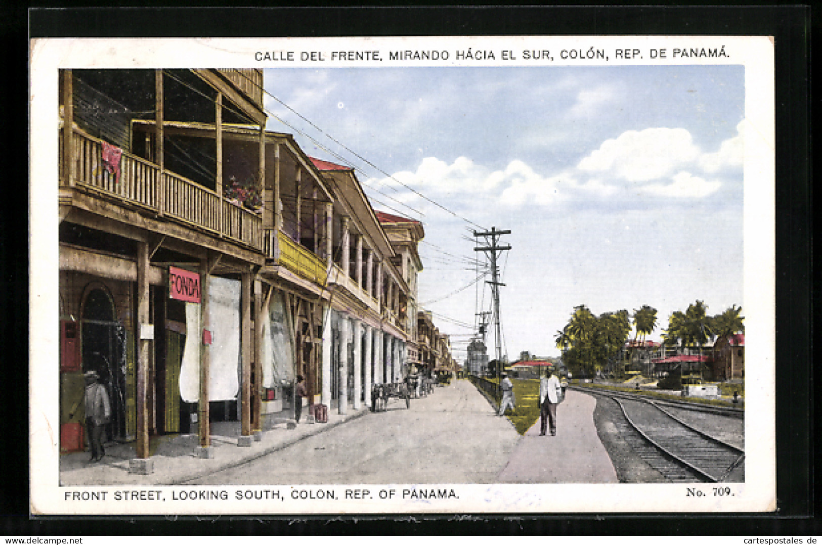 AK Colón, Calle Del Frente, Mirando Hácia El Sur  - Panama