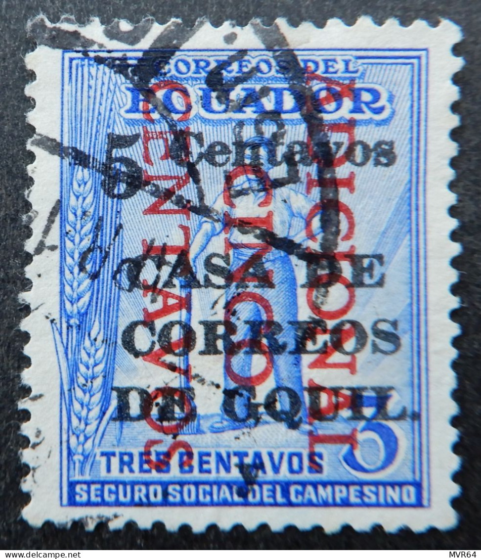 Ecuador 1935 1936 (7) Securo Social Del Campesino Overprinted - Ecuador