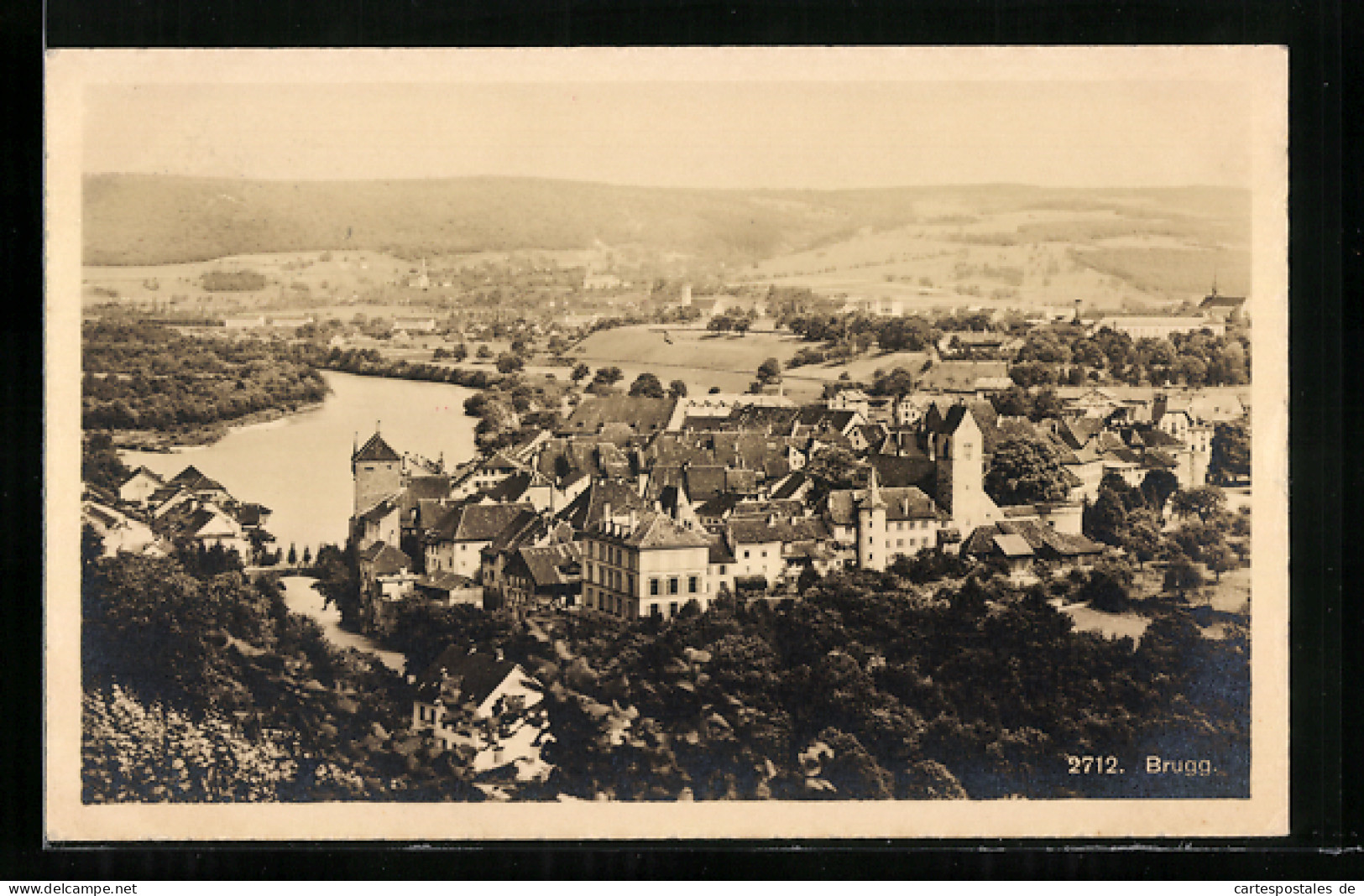 AK Brugg, Ortsansicht Mit Umland  - Brugg