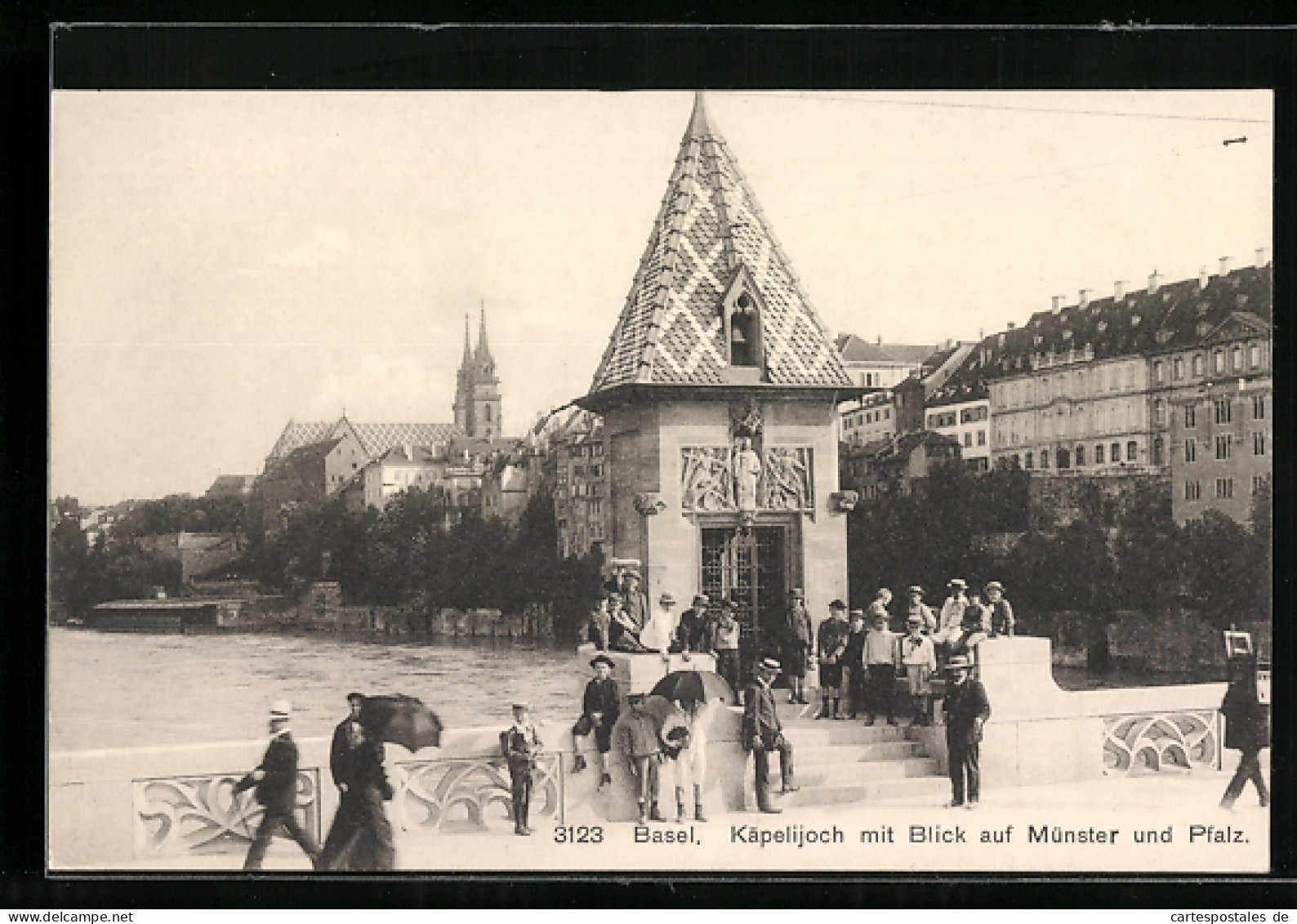 AK Basel, Käpelijoch Mit Blick Auf Münster Und Pfalz  - Bâle