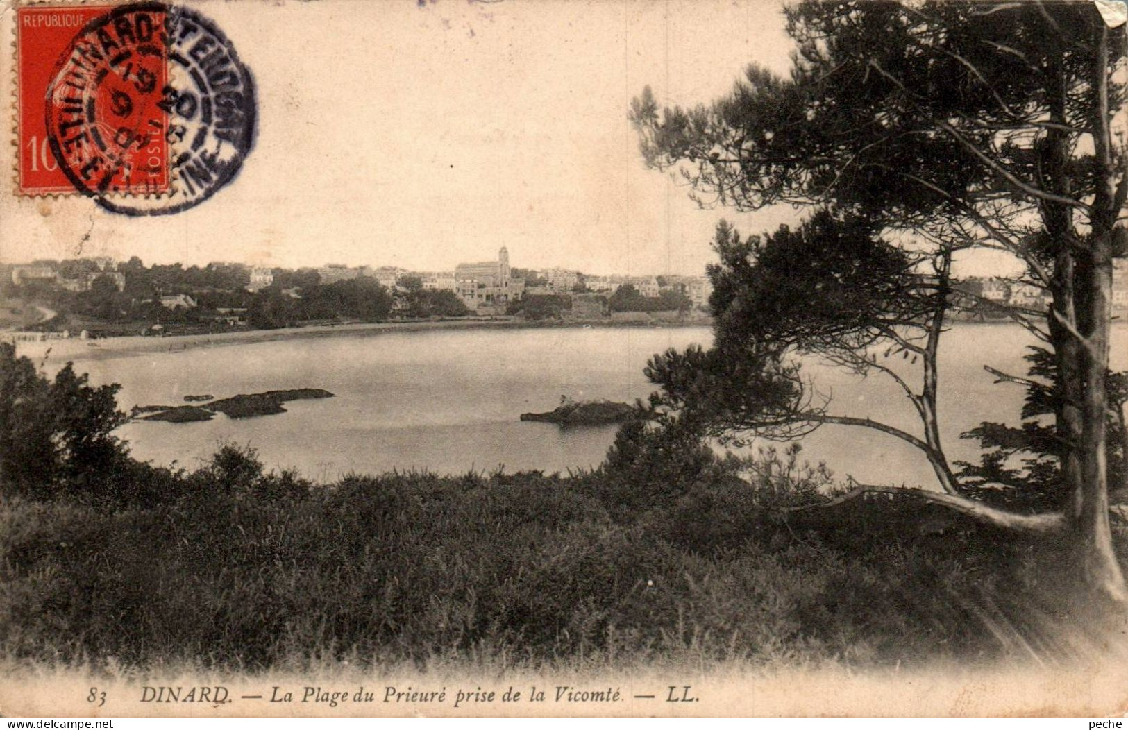 N°1229 W -cpa Dinard -la Plage Du Prieuré Prise De La Vicomté- - Dinard