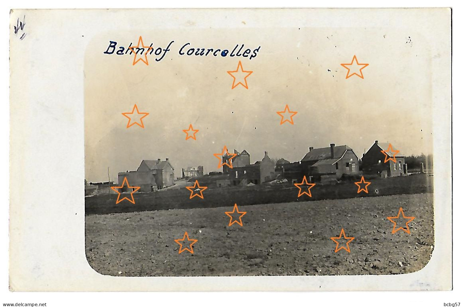 COURCELLES-LE-COMTE Secteur Bapaume Carte Photo Allemande, La Gare, Guerre 14-18 WW1 - Other & Unclassified