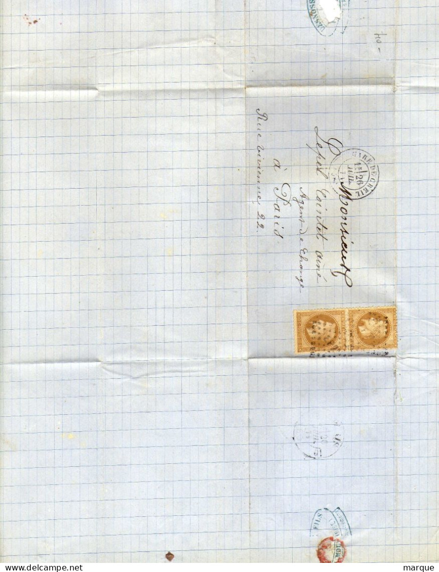 Document FRANCE Avec 2 Timbres 10c Bistre Oblitération 26/07/1971 - 1849-1876: Klassik