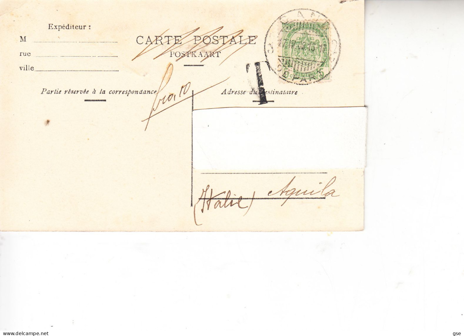 BELGIO  1908 - Gand - La Lys  Au Chateau Des Comtes - Andere & Zonder Classificatie