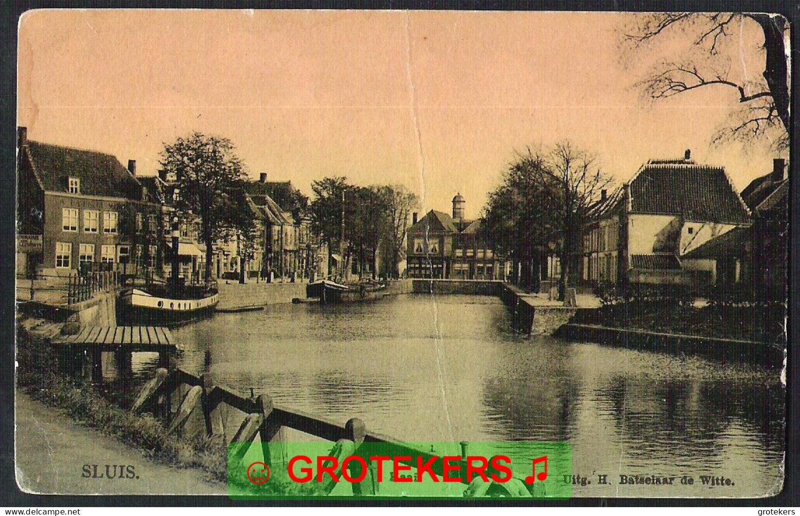 SLUIS 2 Kaarten Kaai En Stadhuis,markt In 1739, Verzonden Rond 1910 - Sluis