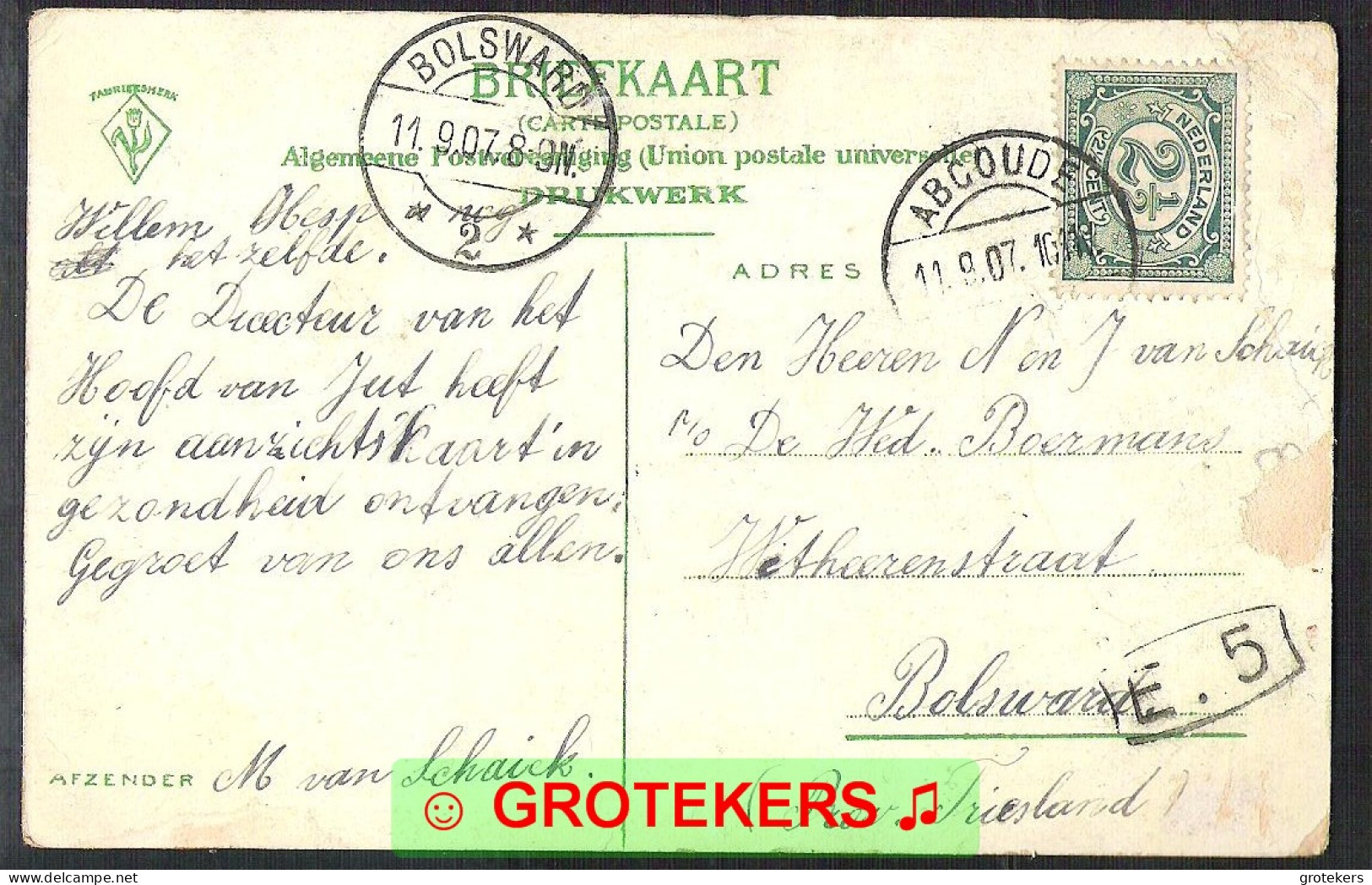 ABCOUDE Markveld En Tuin 1907 - Autres & Non Classés