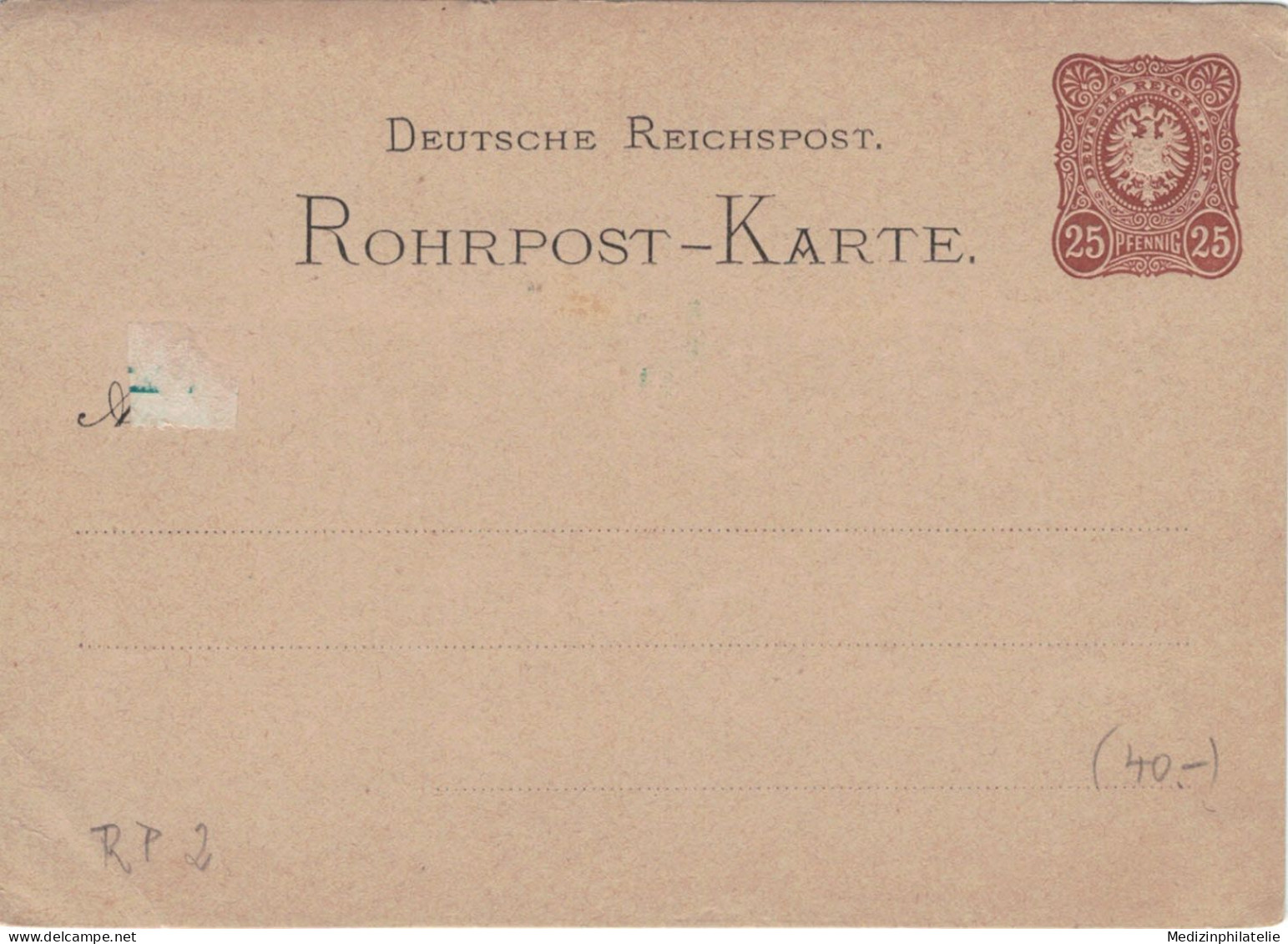 Rohrpost-Karte 25 Pf. Adler In Ellipse - Ungebraucht - 2 - Briefkaarten