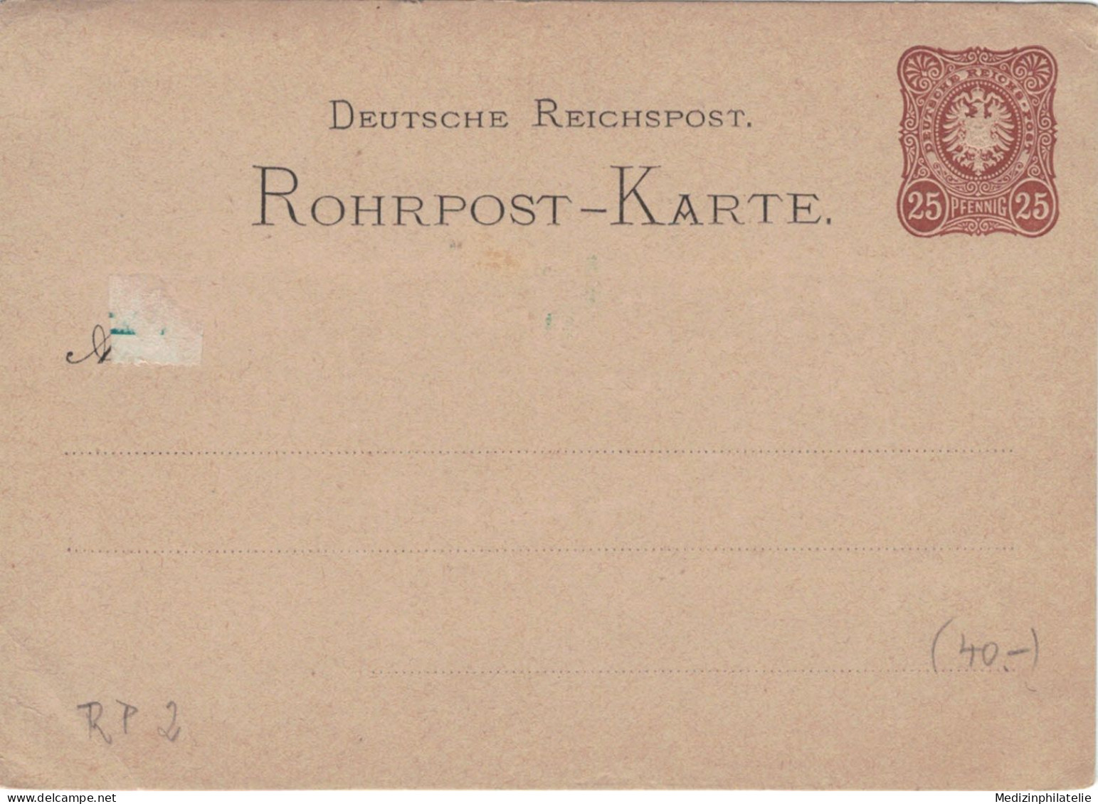 Rohrpost-Karte 25 Pf. Adler In Ellipse - Ungebraucht - 2 - Postcards