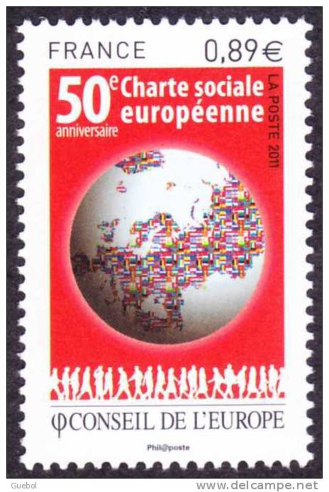 France - Timbre De Service N° 150 ** Charte Sociale Européenne. Conseil De L' Europe. Monde, Planète Terre - Mint/Hinged